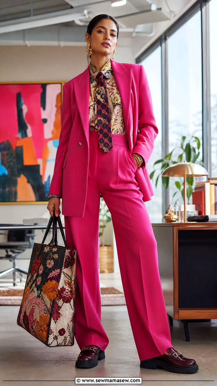 Maximalist Workwear Suit and Statement Accessories Outfit - 35 maximalist outfits