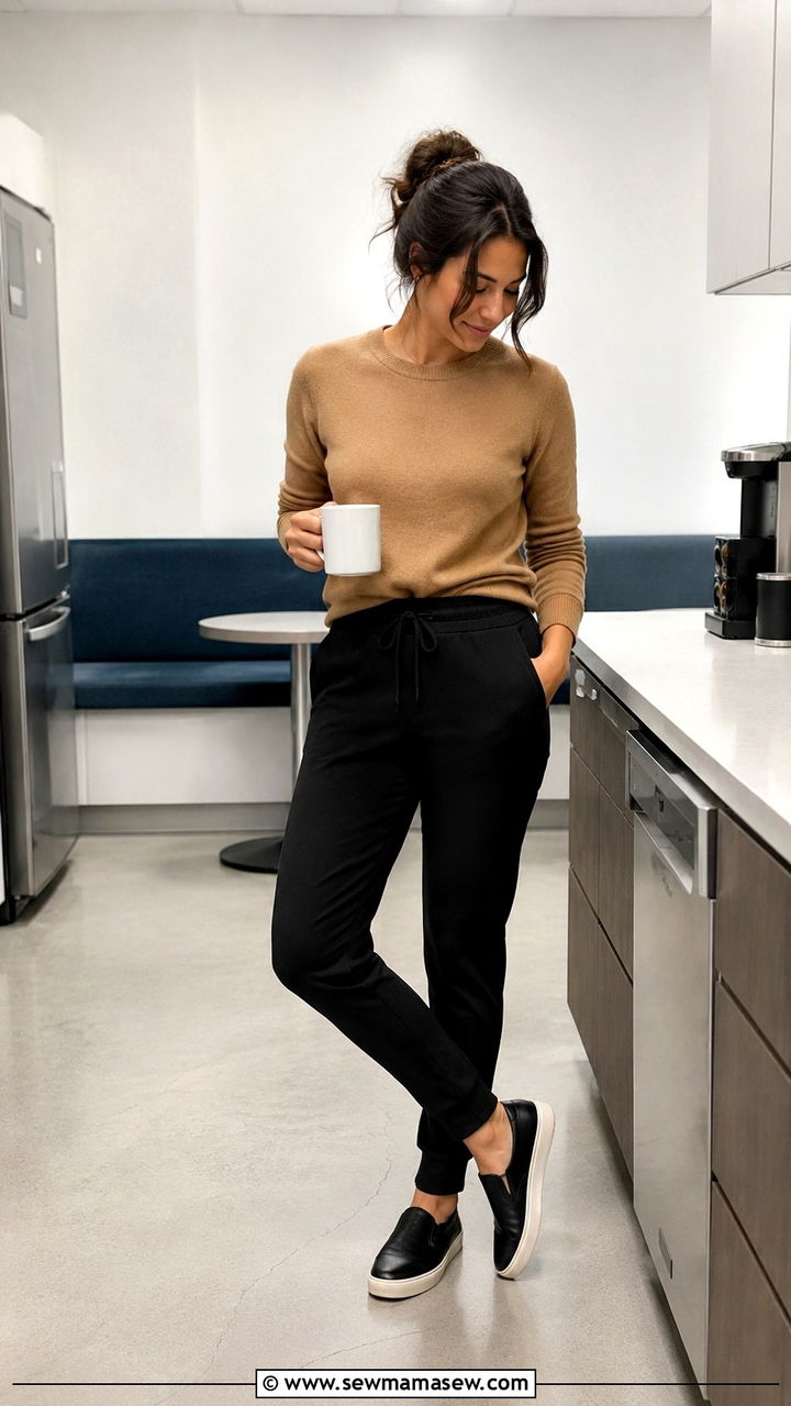 Medical Resident Outfit With Crewneck Sweater and Tailored Joggers - 30 Medical resident outfit ideas