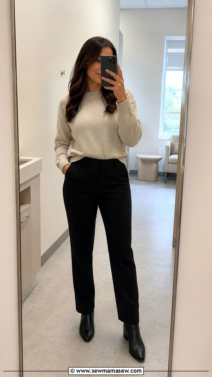 Medical Resident Outfit With Knit Sweater and Dress Pants - 30 Medical resident outfit ideas