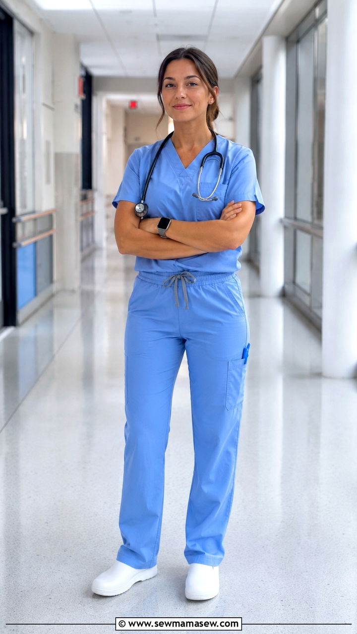 Medical Resident Outfit With Light Blue Scrubs and Clogs - 30 Medical resident outfit ideas