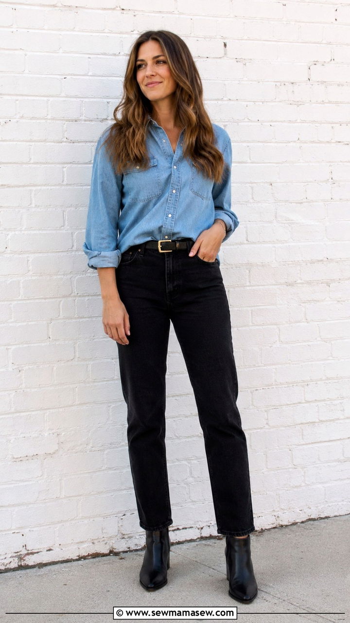 Medium Wash Straight Leg Jeans With White Button Down And Loafers - 30 Straight leg jeans outfit ideas with a button down