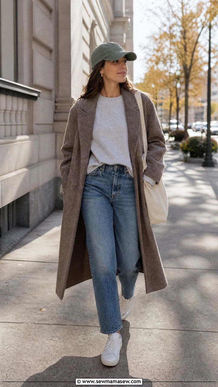 Medium wash jeans with crewneck sweatshirt - 30 Medium wash jeans outfit ideas