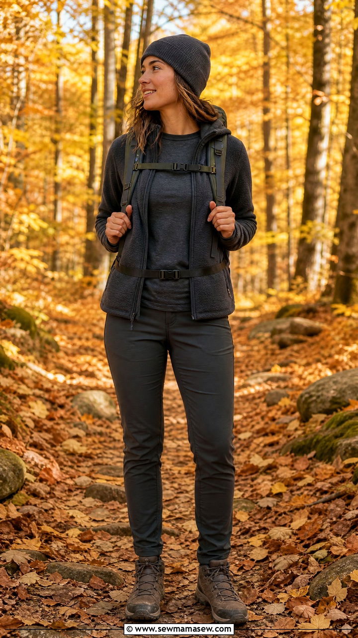 Merino wool base layer and fleece jacket backpacking outfit - 20 Backpacking outfit ideas