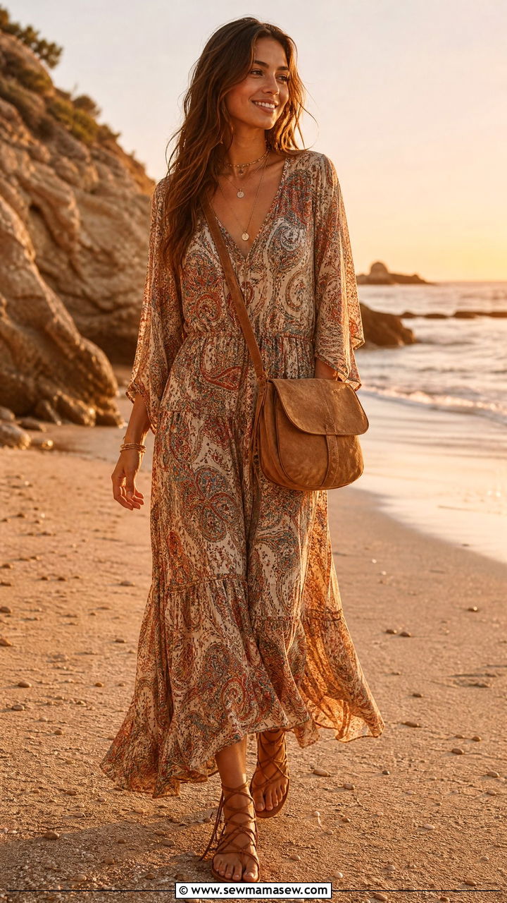 Messenger Bag With Boho Maxi Dress - 30 Messenger bag outfit ideas