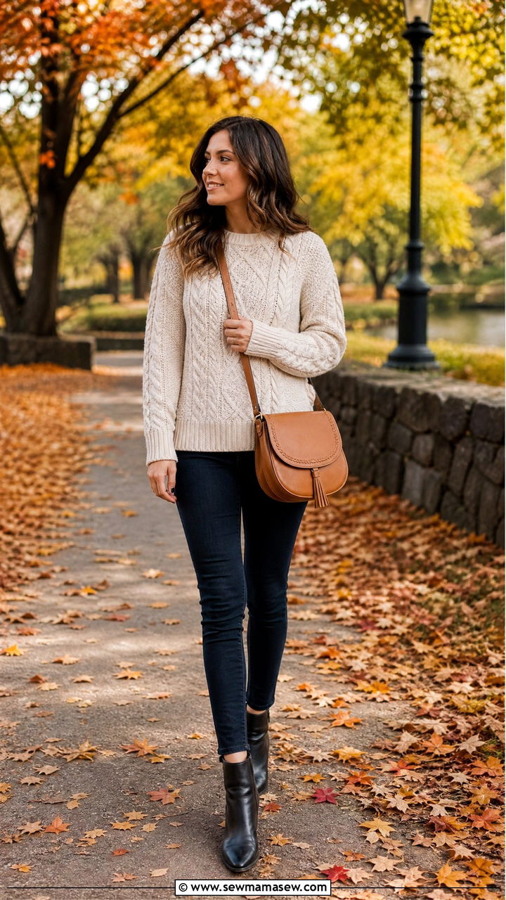 Messenger Bag With Sweater And Ankle Boots - 30 Messenger bag outfit ideas
