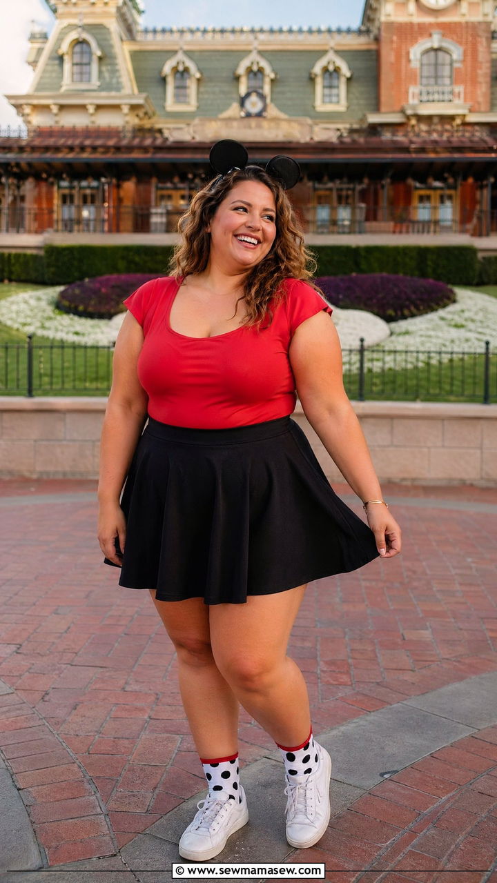 Mickey Mouse Black and Red Classic Outfit - 35 Disney outfit ideas plus size