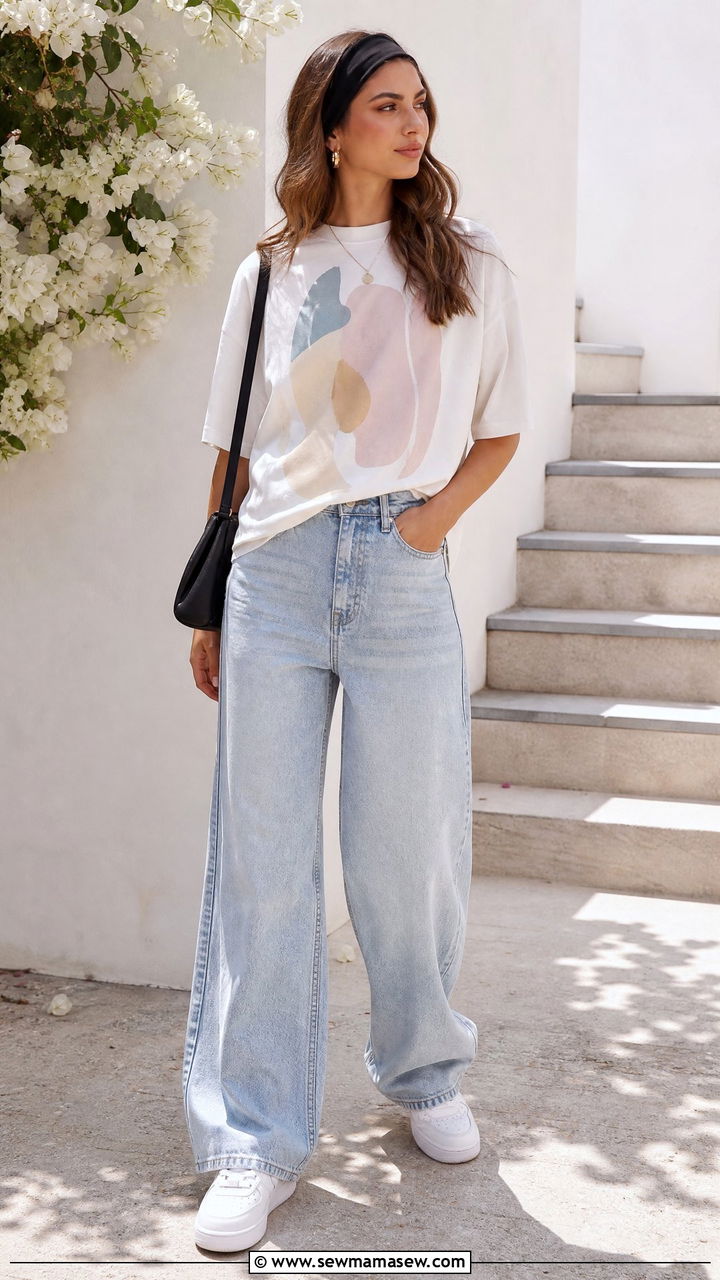 Mickey Tee With Relaxed Jeans And Sneakers - 40 Disney World outfit ideas