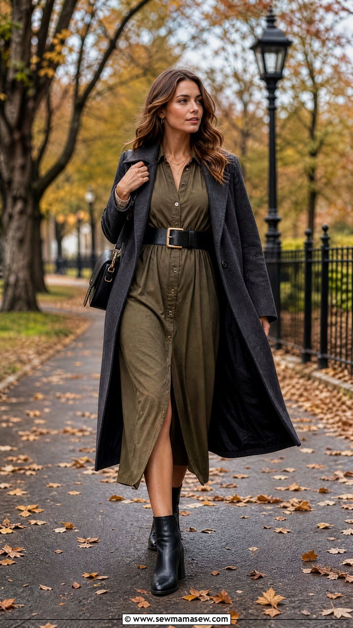 Midi Dress With Ankle Boots Outfit - 35 how to style midi dress