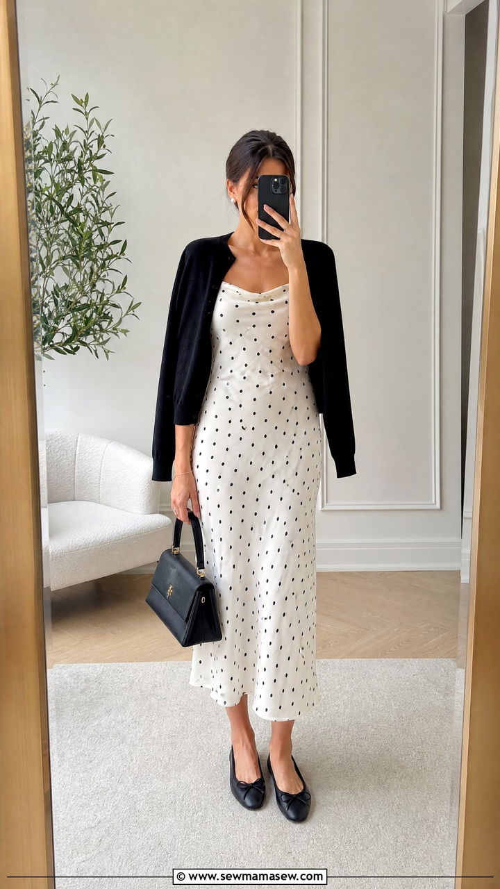 Midi Dress With Ballet Flats Outfit - 35 how to style midi dress