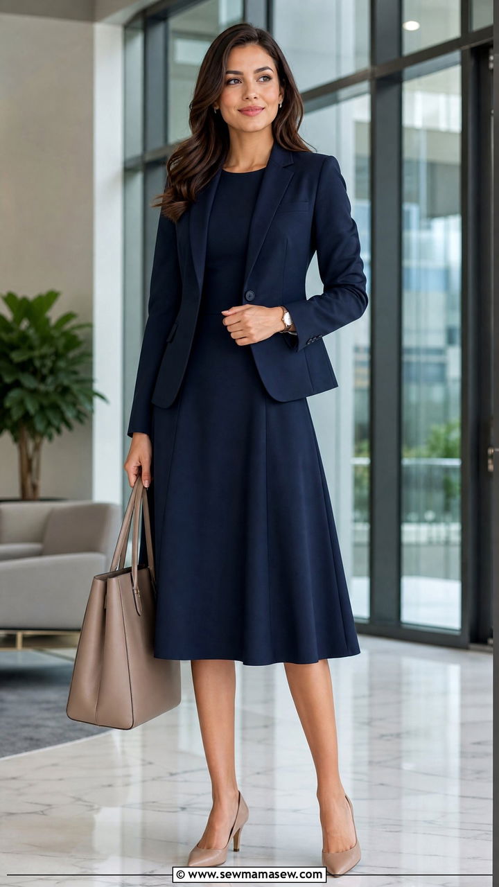 Midi Dress With Blazer For Work Outfit - 35 how to style midi dress