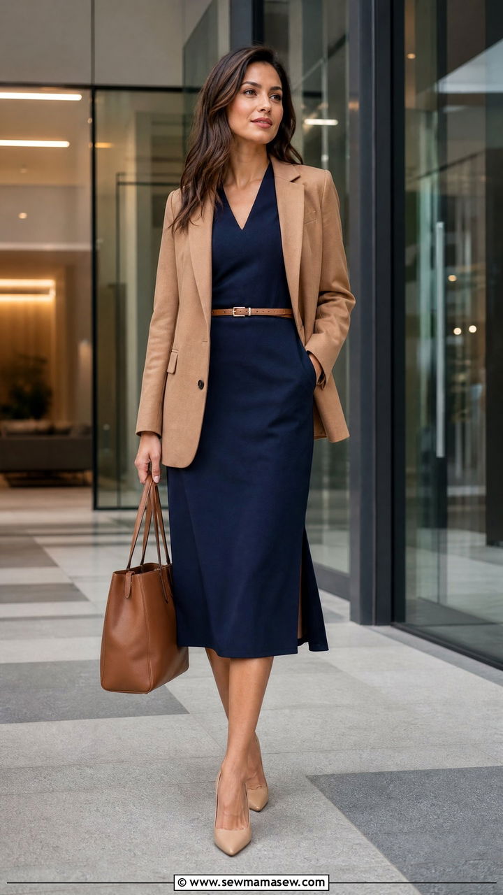 Midi Dress With Blazer Outfit For Work - 25 chic midi dress outfit ideas