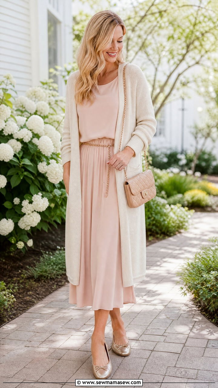 Midi Dress With Cardigan Outfit - 35 how to style midi dress