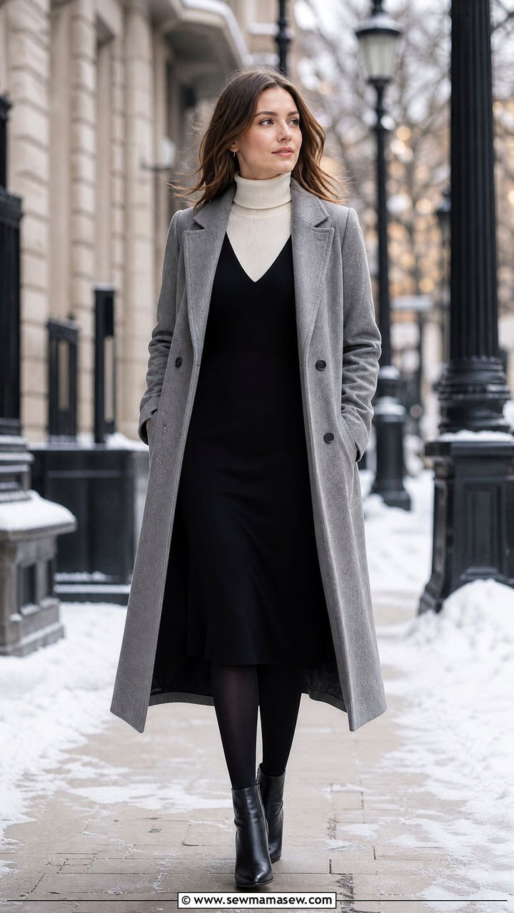 Midi Dress With Turtleneck Underneath - 35 How to style a midi dress