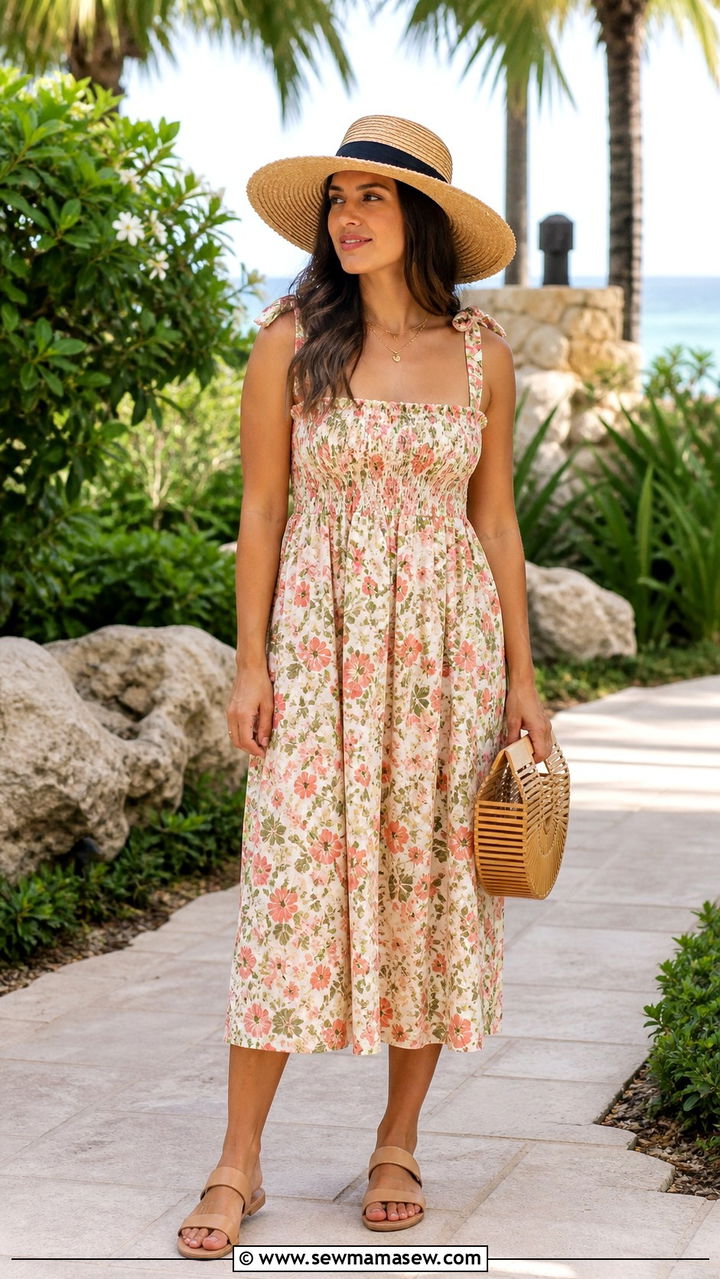 Midi Dress and Straw Hat Aruba - 40 What to wear in Aruba
