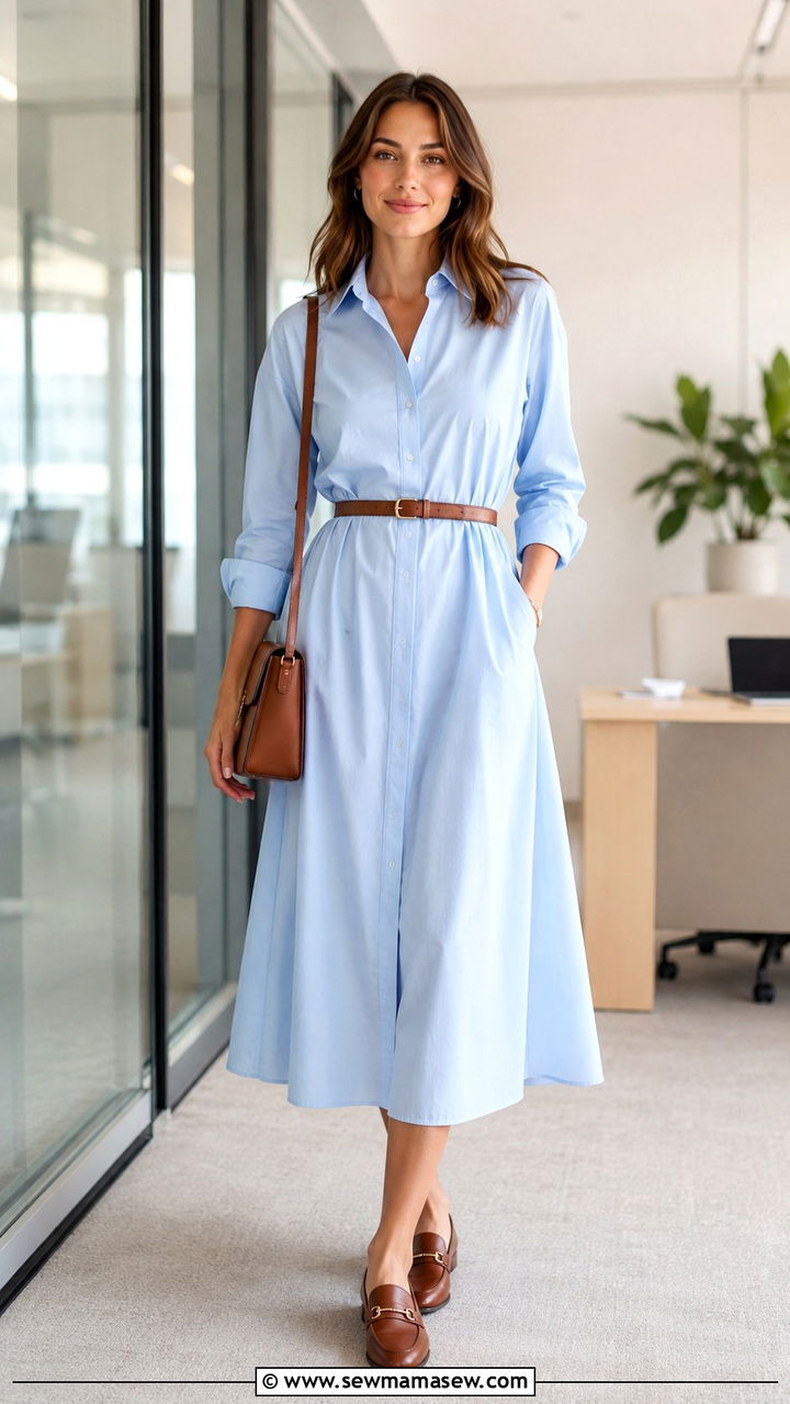Midi Shirtdress With Loafers Work Outfit For Women Over 40 - 25 Work outfit ideas for women over 40 2026