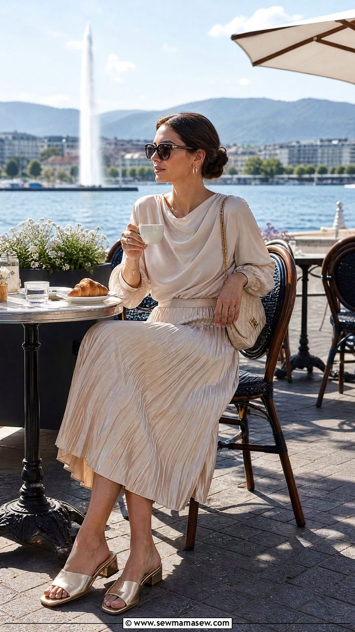 Midi Skirt And Blouse For Geneva Brunch - 25 Geneva outfit ideas