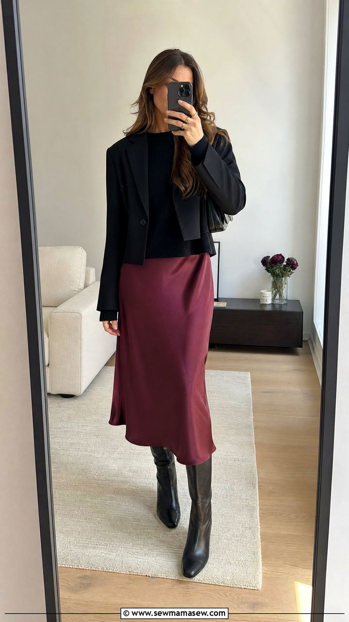 Midi Skirt With Knee High Boots Outfit - 25 PhD student outfit ideas