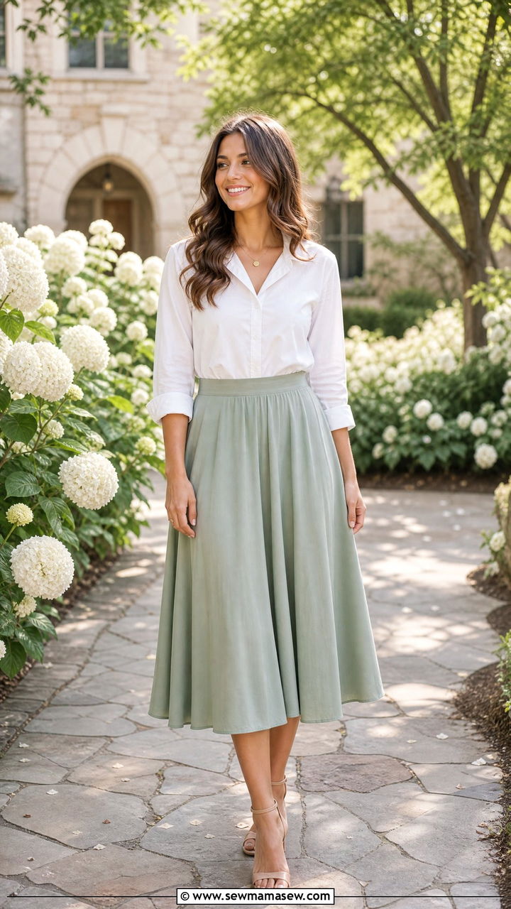 Midi Skirt With Tucked In Blouse - 20 5th grade graduation outfit ideas