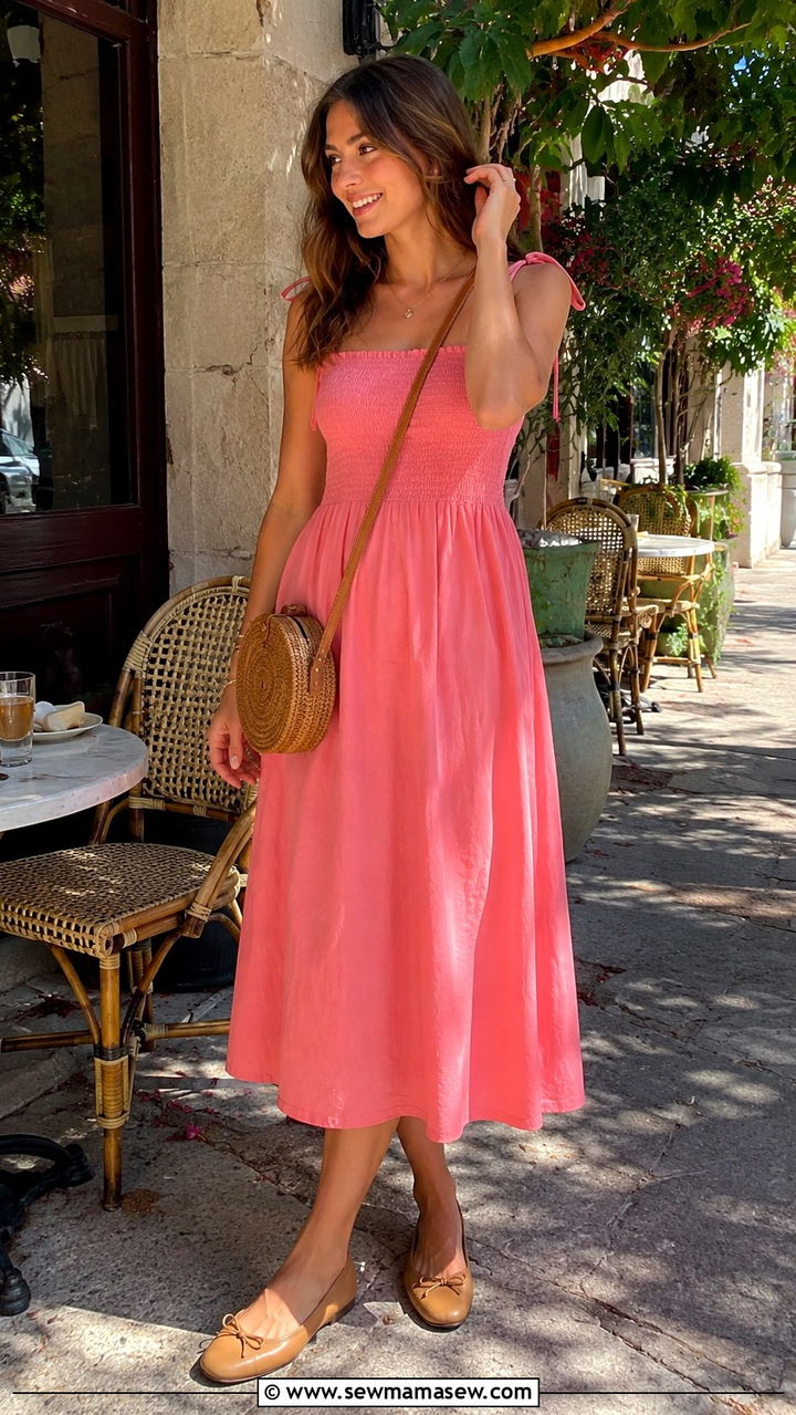 Midi dress with ballet flats brunch look - 25 Midi dress with ballet flats outfit ideas