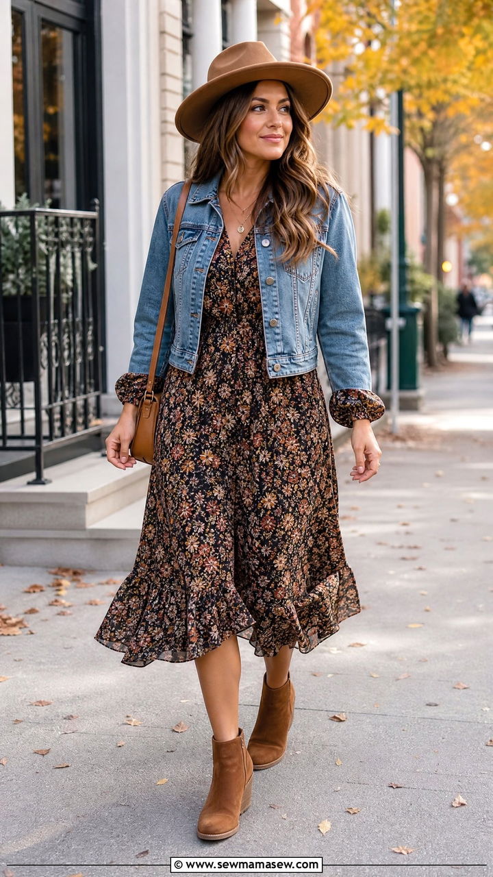 Midi dress with wedge ankle boots outfit - 30 How to style wedges