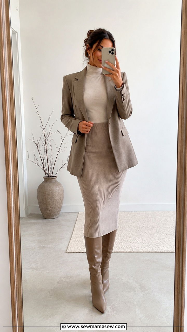 Midi skirt with ankle boots outfit - 30 Petite outfit ideas mistakes
