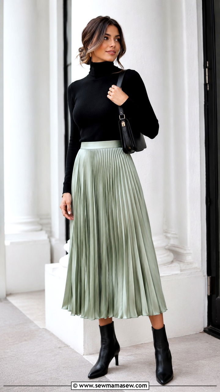 Midi skirt with ankle boots - 30 Spring outfits with ankle boots