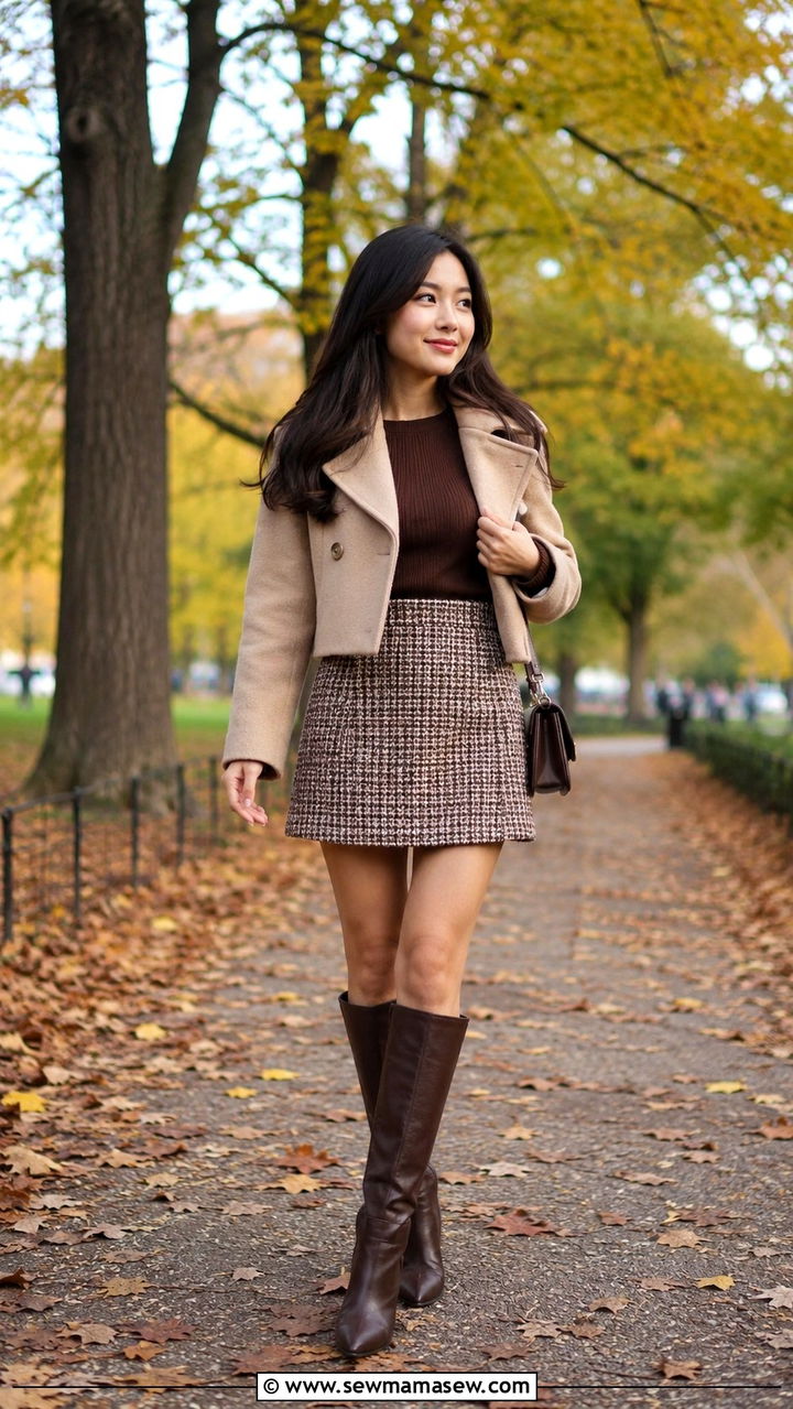 Mini Skirt And Knee High Boots Petite - 20 Petite outfit ideas 5'0