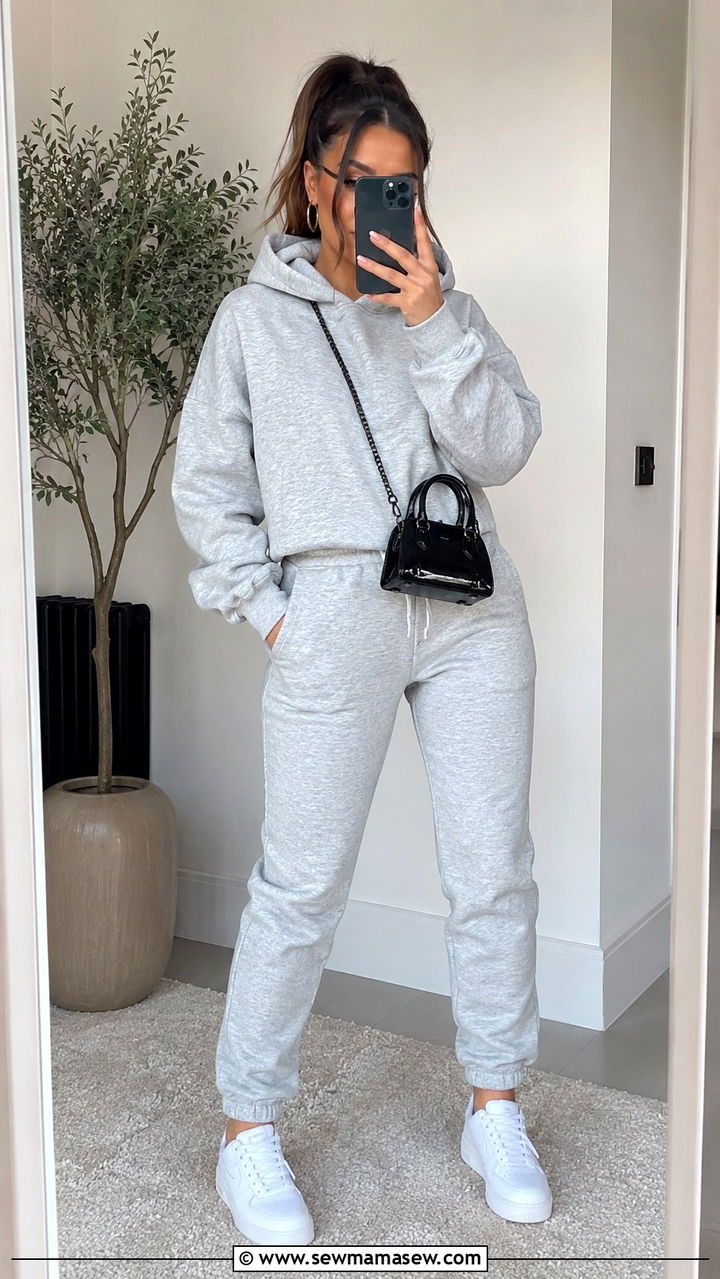 Mini bag with hoodie and joggers - 30 Mini bag outfit ideas