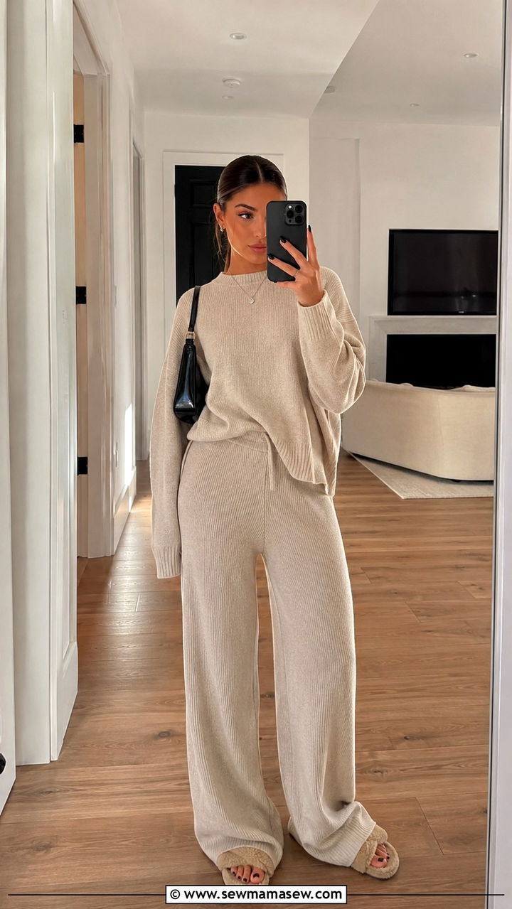 Mini bag with knit co ord set - 30 Mini bag outfit ideas