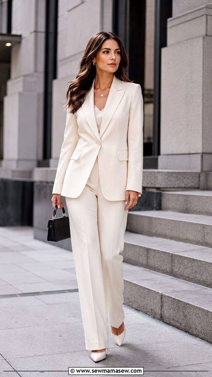 Mini bag with pantsuit and heels - 30 Mini bag outfit ideas