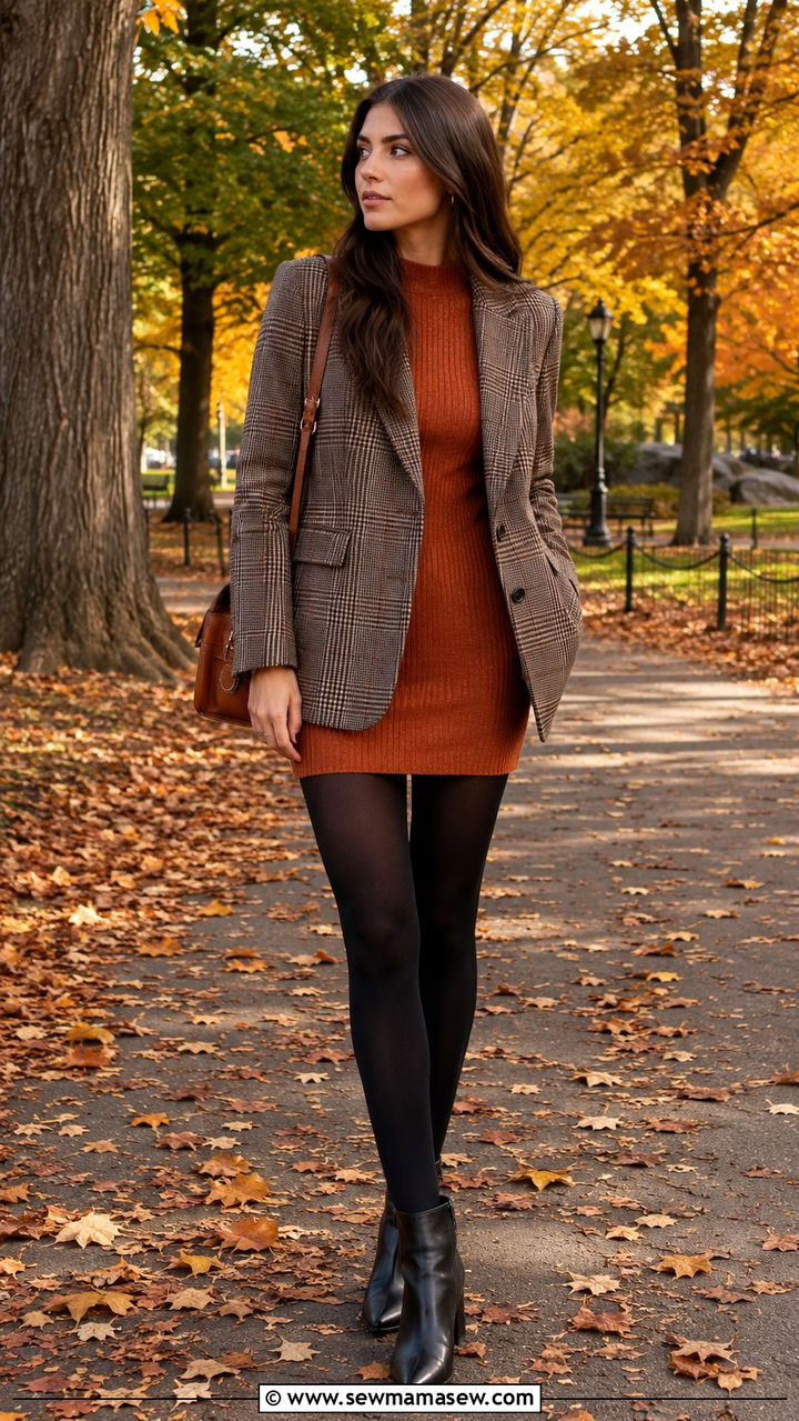 Mini dress with blazer fall outfit - 30 Mini dress outfit ideas with a blazer