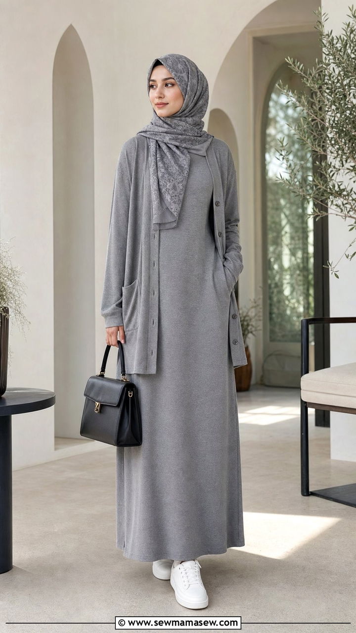 Minimal Monochrome Maxi with Structured Bag - 25 Eid al Fitr outfit ideas 2026