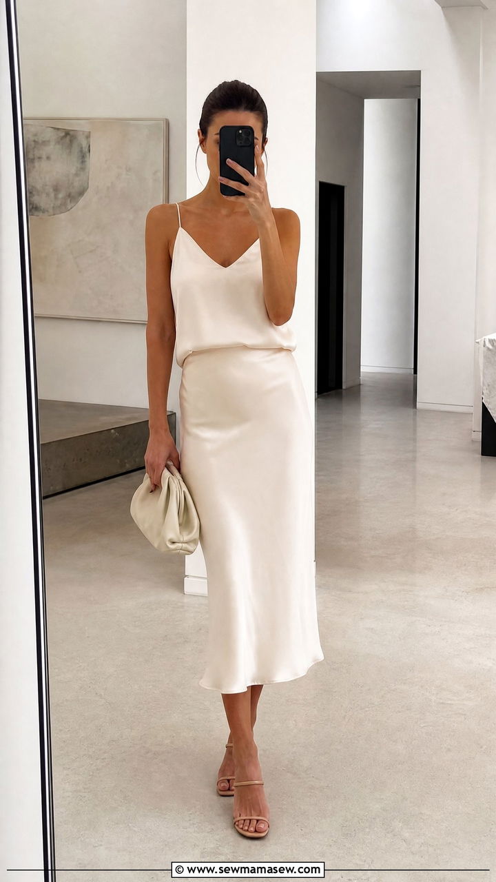 Minimalist Monochrome Midi Skirt Wedding Outfit - 25 How to style a midi skirt for a wedding