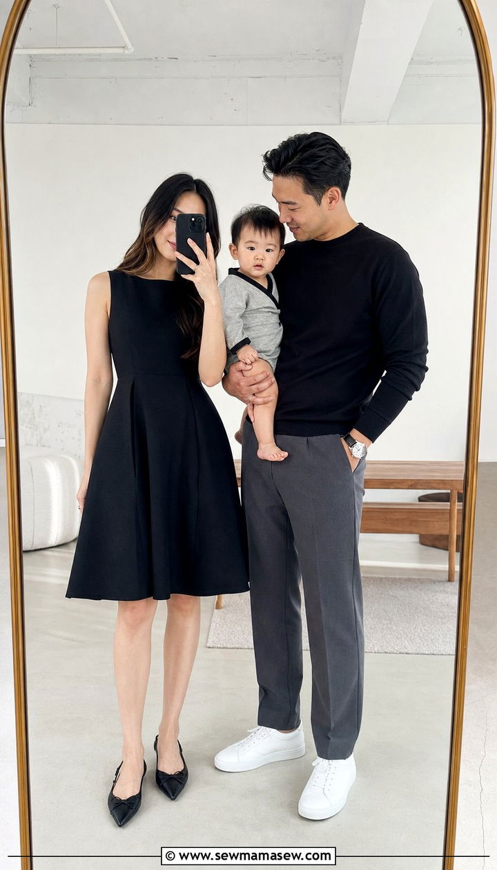 Minimalist family photo outfit with toddler - 25 Family photo outfit ideas with toddlers