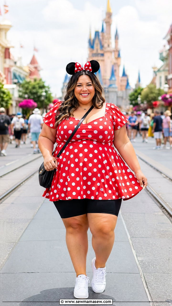 Minnie Mouse Red Polka Dot Dress Outfit - 35 Disney outfit ideas plus size