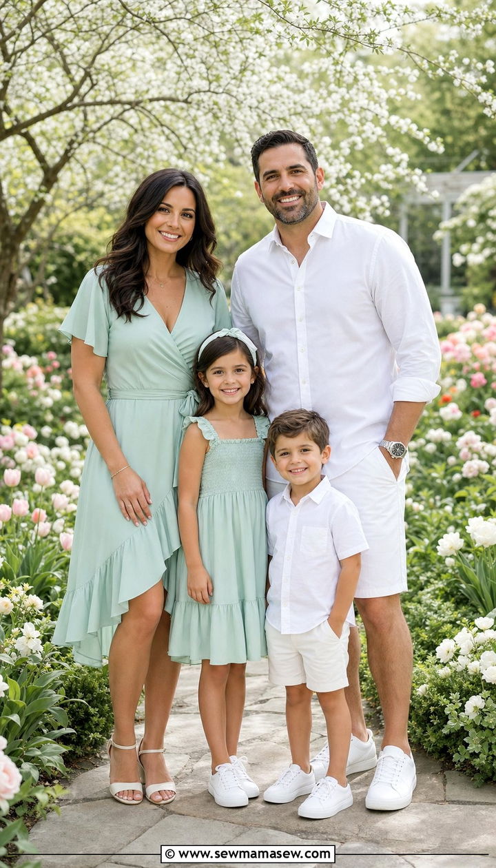 Mint Green And White Family Photo Outfits Spring 2026 - 25 Family photo outfit ideas spring 2026