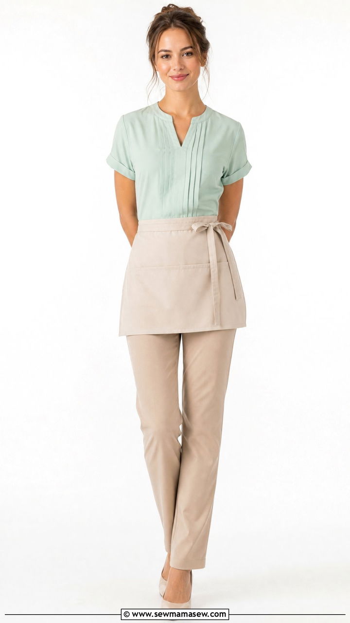 Mint Green Blouse Beige Pants Waitress - 25 Waitress outfit ideas