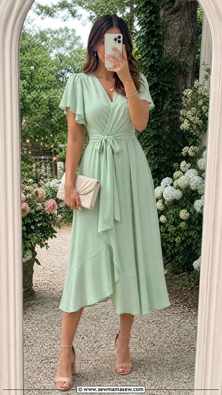 Mint Green Dress Garden Wedding Guest Look - 30 Garden attire wedding guest outfit ideas