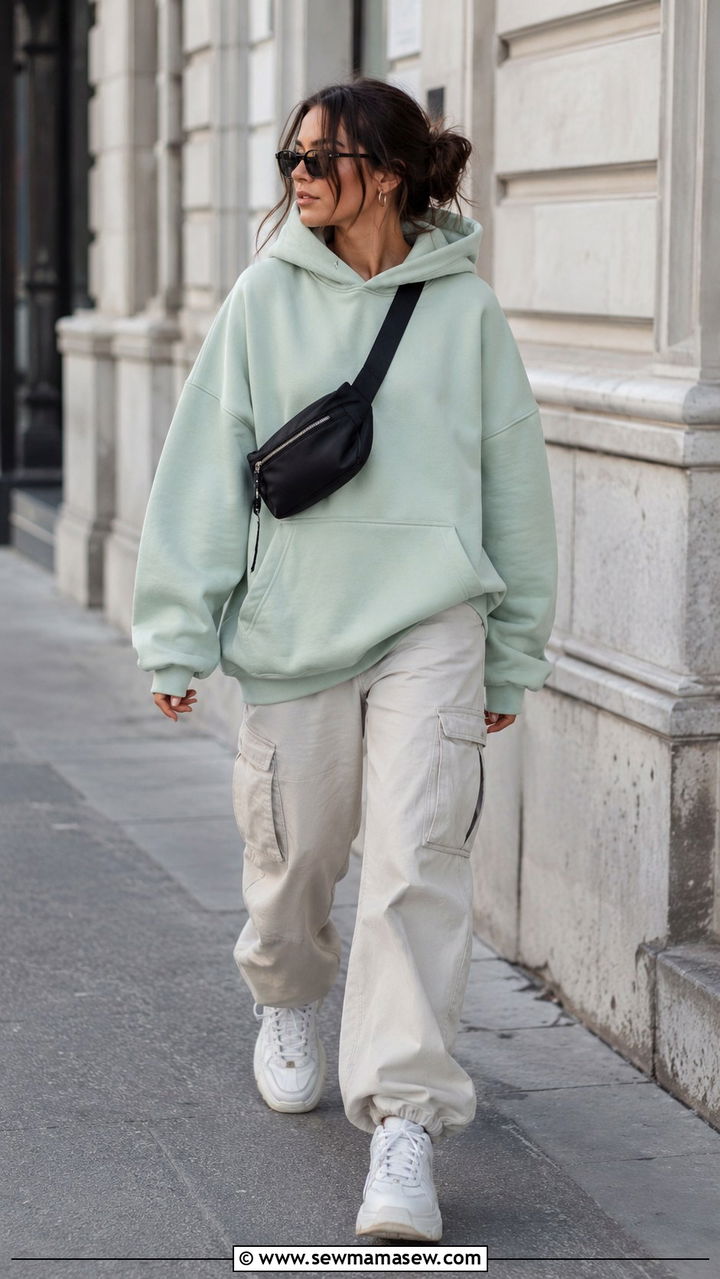 Mint Green Hoodie with Cargo Pants Outfit - 25 Mint green outfit ideas 2026