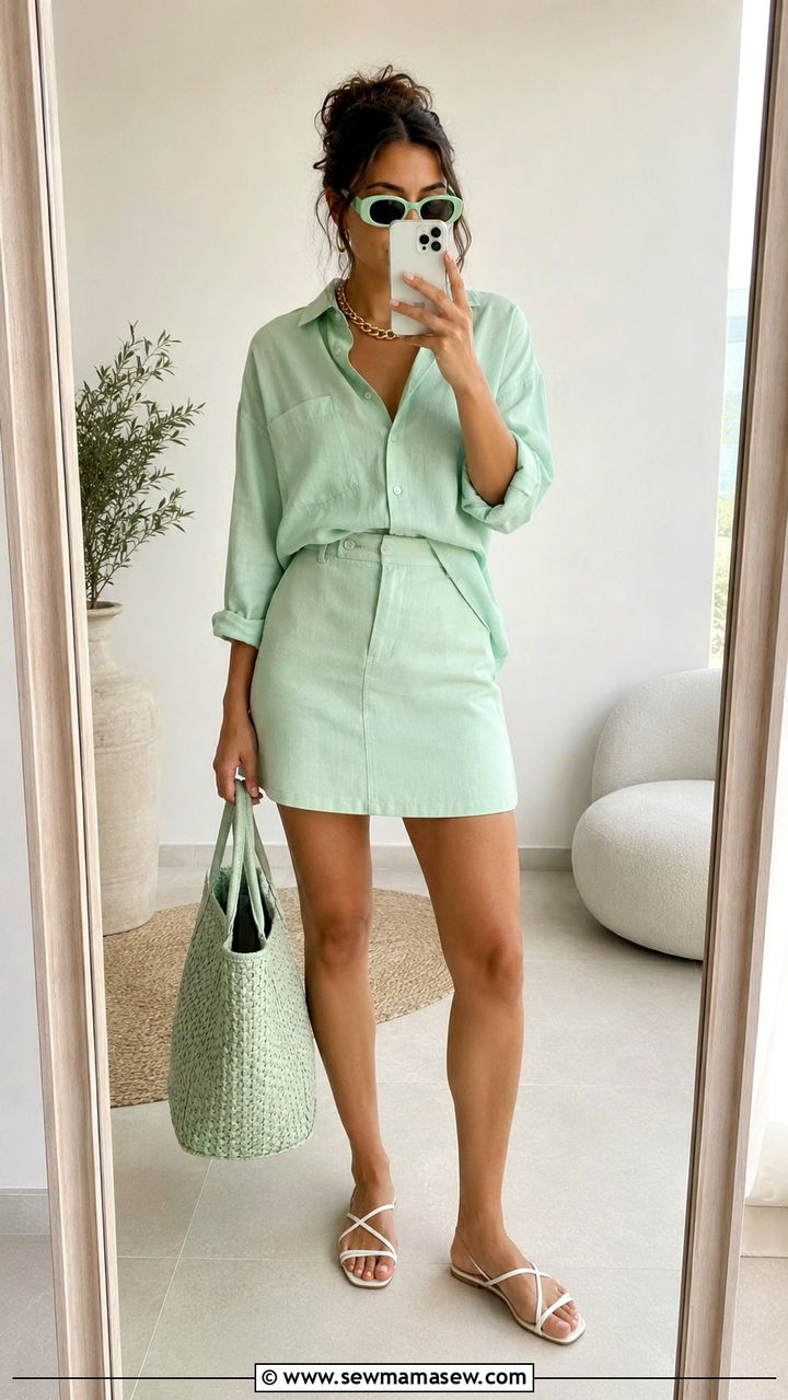 Mint Green Monochrome Outfit Summer - 30 Monochromatic green outfits