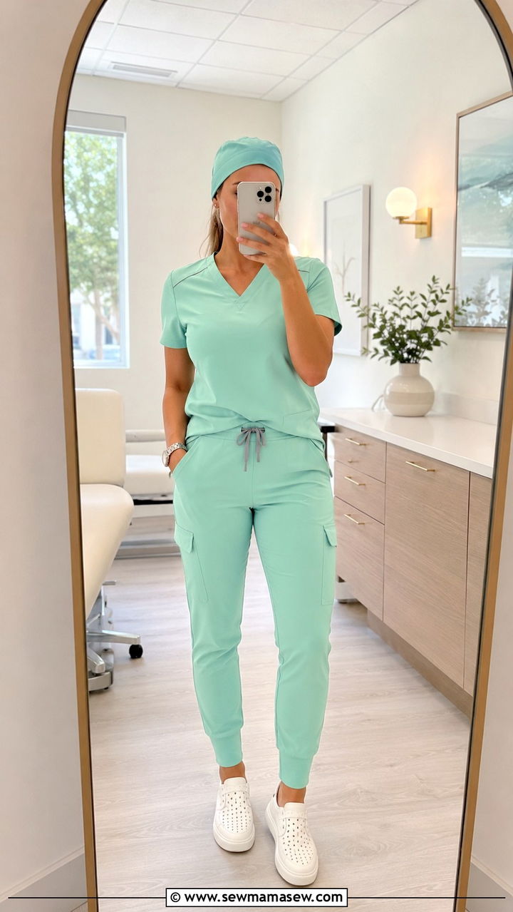Mint green matching scrub outfit - 30 Spring nurse outfits