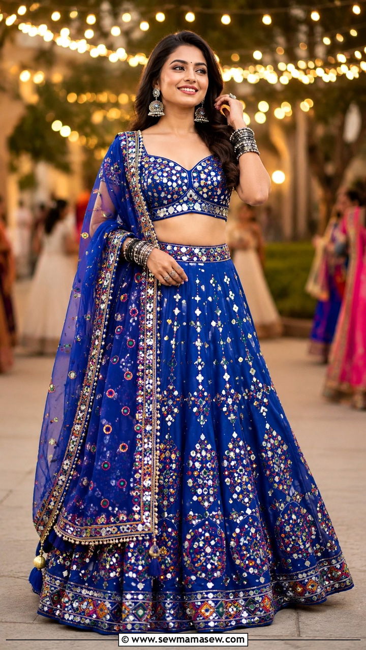 Mirror work chaniya choli outfit - 30 Navratri outfit ideas