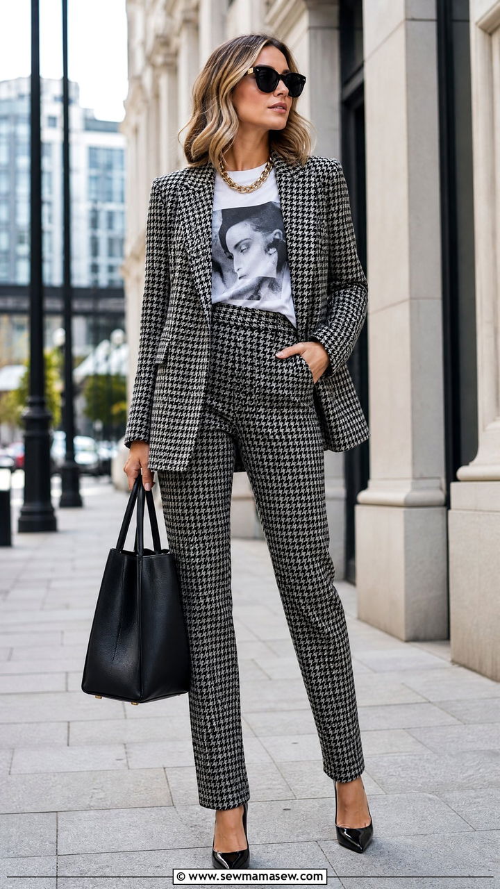 Mixed Print Power Suit Outfit - 35 maximalist outfits