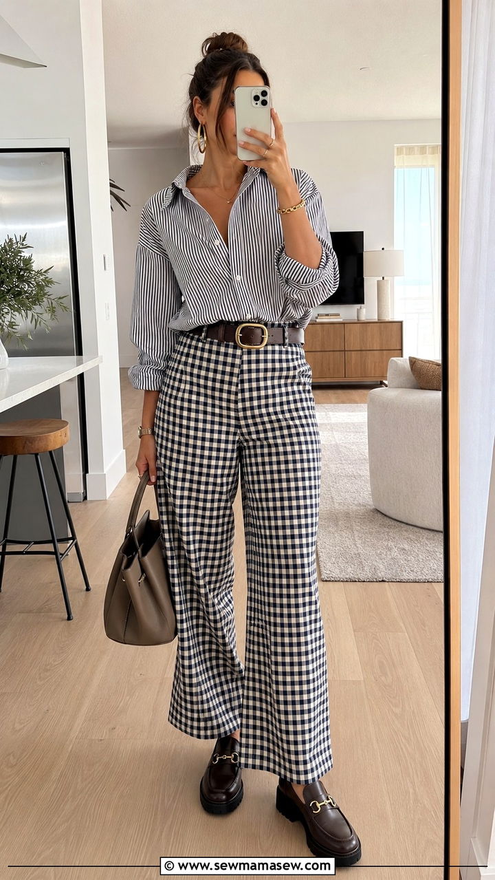 Mixed Print Top and Bottom Outfit - 30 maximalist outfits for women
