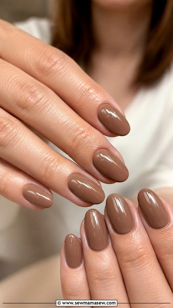 Mocha Mousse Brown Gel Nails - 50 gel polish