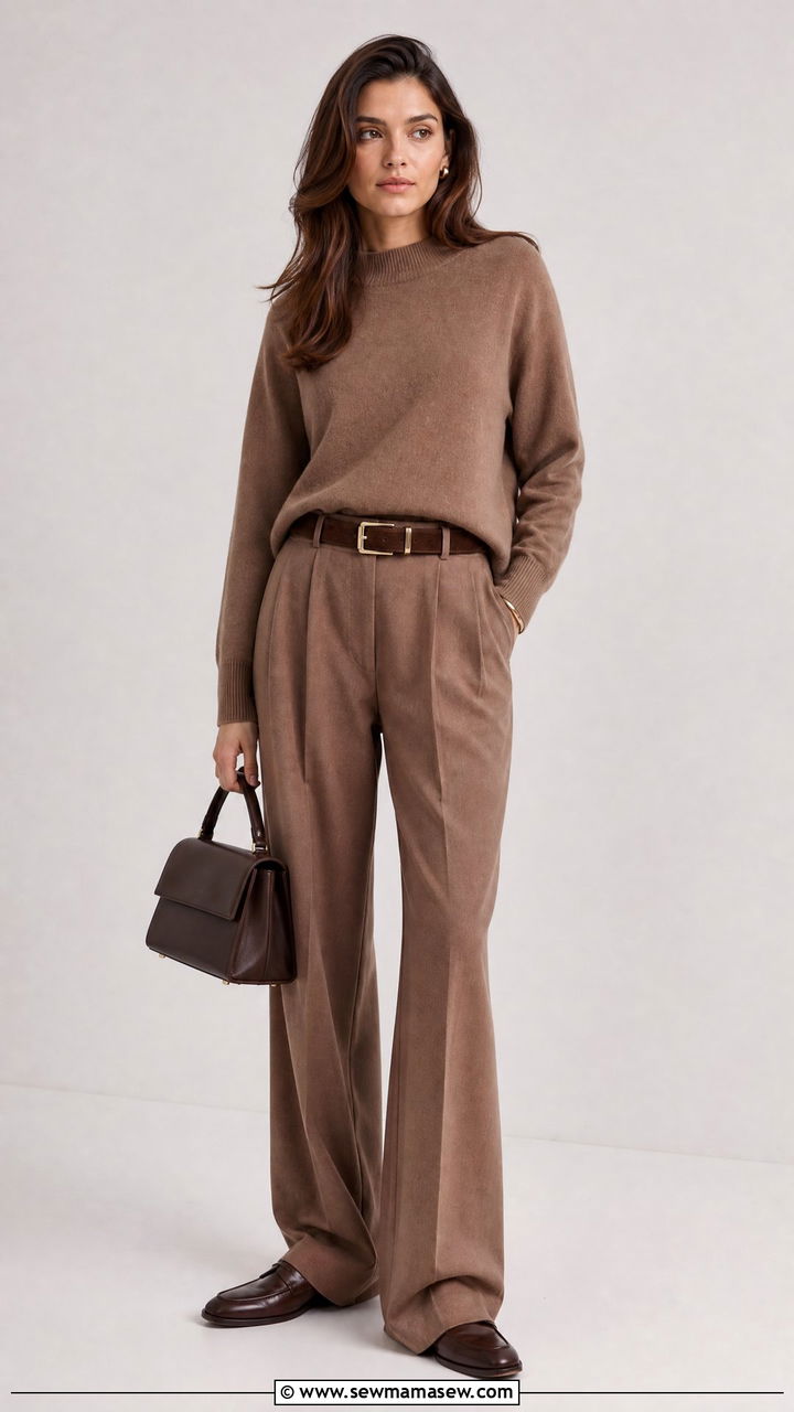 Mocha mousse monochromatic outfit - 30 Muted color outfit ideas