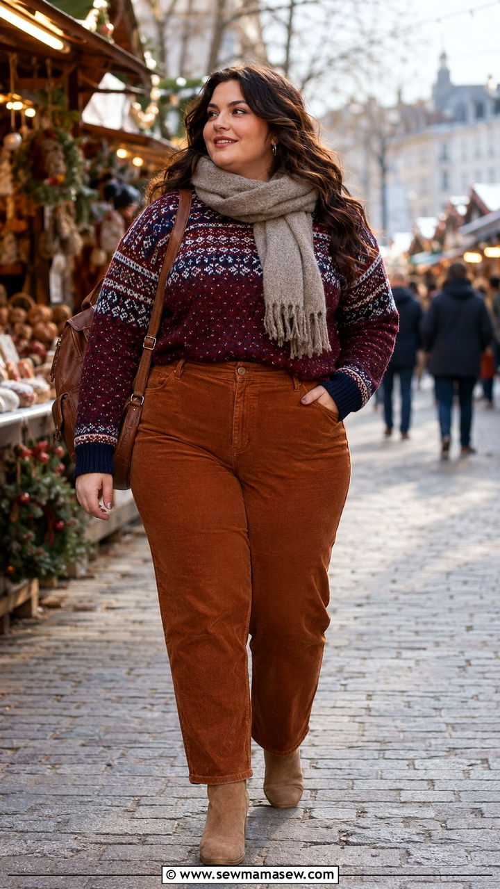 Mock neck sweater with leather leggings outfit - 30 Sweater outfit ideas plus size