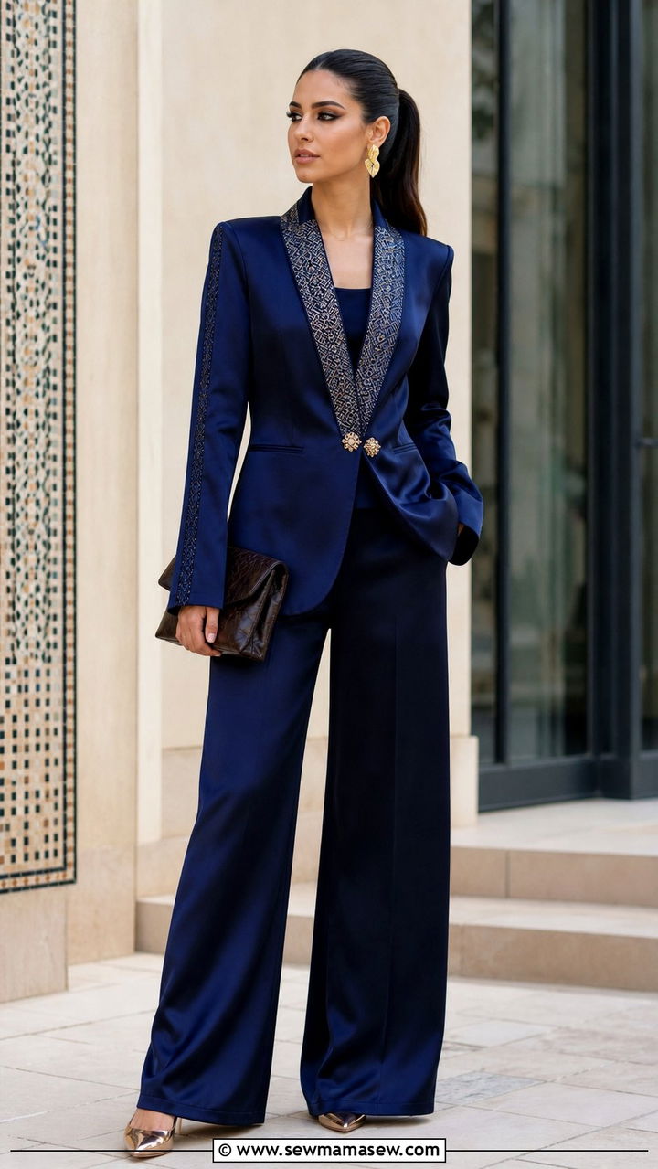 Modern Moroccan Blazer And Trousers Outfit - 25 Eid outfit ideas Moroccan