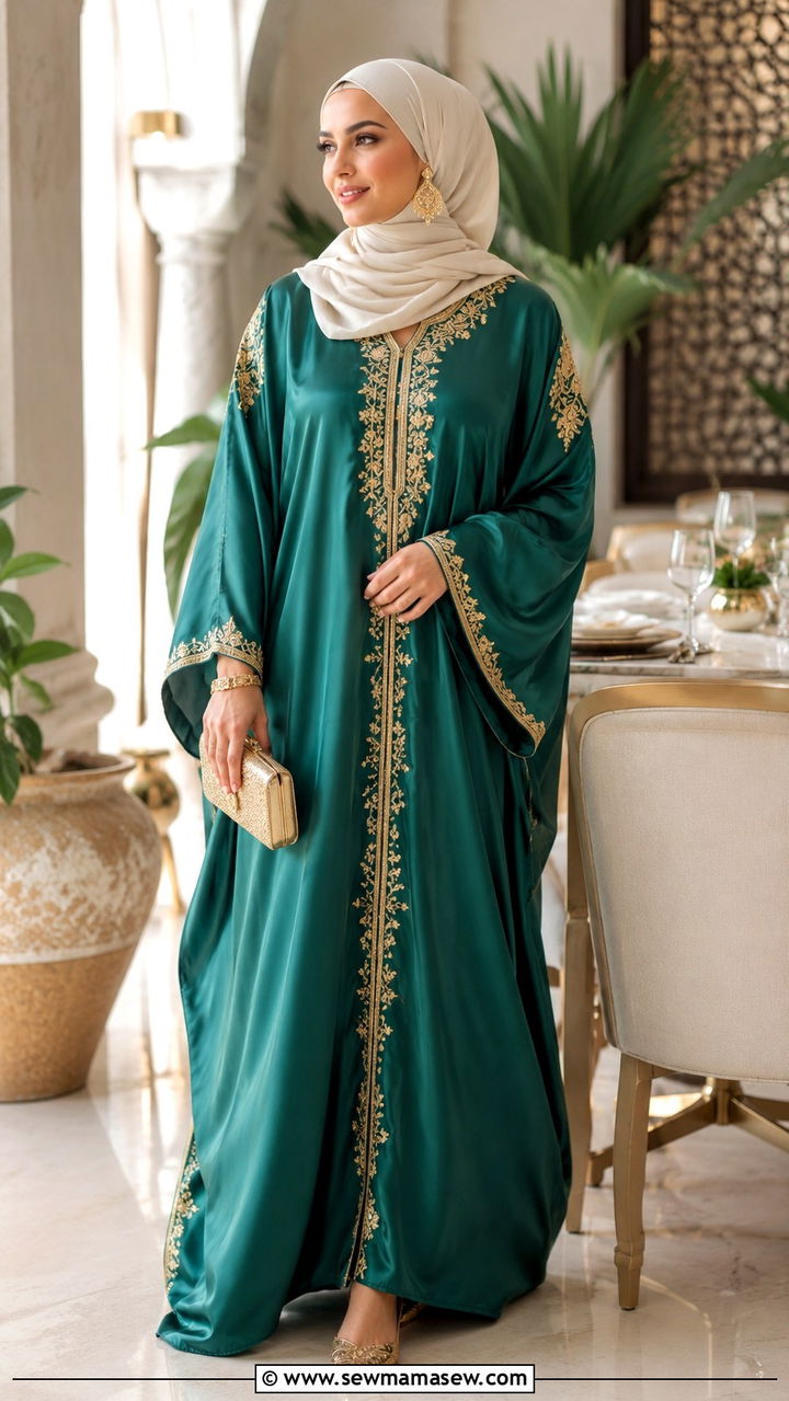 Modest Eid Kaftan With Statement Earrings - 30 Modest Eid outfit ideas