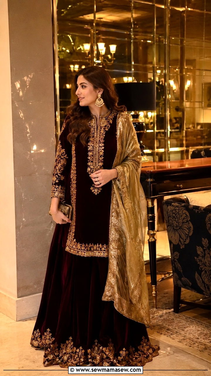 Modest Eid Lehenga With Long Kurta - 30 Modest Eid outfit ideas